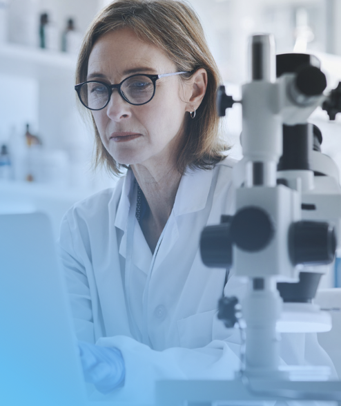 a medical scientist working in the lap